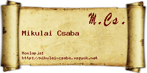 Mikulai Csaba névjegykártya